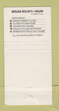 Matchbook Cover - Waiakea Resort Village Hilo Hawaii 30 Strike