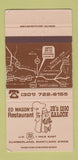 Matchbook Cover - Ed Mason's Restaurant Saloon Cumberland MD WEAR 30 Strike