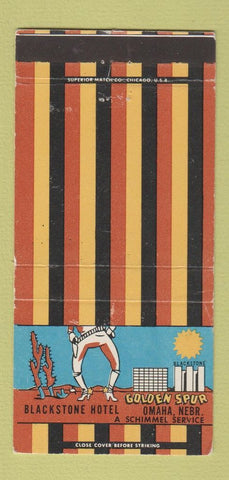 Matchbook Cover - Blackstone Hotel Golden Spur Omaha NE WEAR 30 Strike