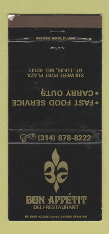 Matchbook Cover - Bon Appetit Restaurant St Louis MO 30 Strike
