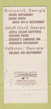 Matchbook Cover - Crews Restaurant Brunswick Folkston Jekyll Island GA 30 Strike