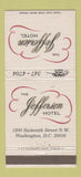 Matchbook Cover - Jefferson Hotel Washington DC WEAR 30 Strike