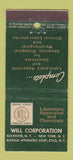 Matchbook Cover Will Laboratory Apparatus Rochester NY Buffalo 21 Strike Feature