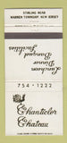 Matchbook Cover - Chanticler Chateau Warren Township NJ 30 Strike