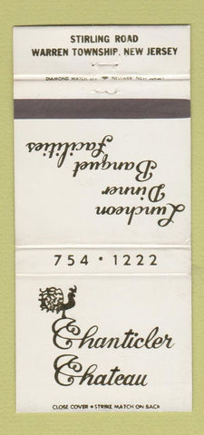Matchbook Cover - Chanticler Chateau Warren Township NJ 30 Strike