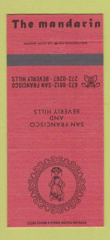 Matchbook Cover - The Mandarin San Francisco Beverly Hills CA 30 Strike