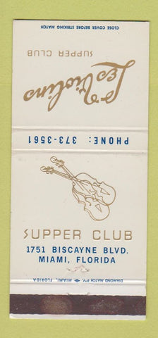 Matchbook Cover - Les Violins Supper Club Miami FL WEAR 30 Strike