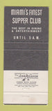 Matchbook Cover - Les Violins Supper Club Miami FL WEAR 30 Strike