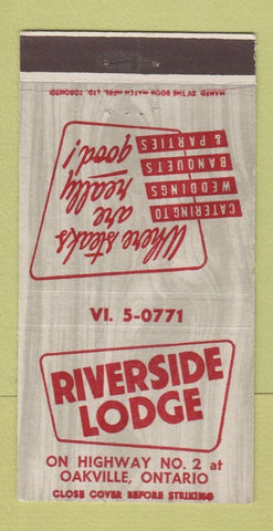 Matchbook Cover - Riverside Lodge Oakville ON restaurant 30 Strike