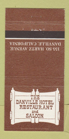 Matchbook Cover - Danville Hotel Restaurant Danville CA 30 Strike