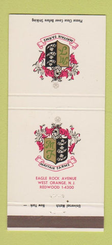 Matchbook Cover - Mayfair Farms West Orange NJ 30 Strike