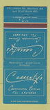 Matchbook Cover - Correnty's Restaurant Westford MA WEAR 30 Strike