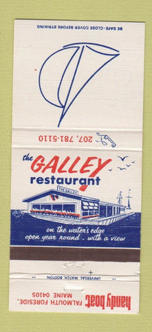 Matchbook Cover - Galley Restaurant Falmouth ME 30 Strike