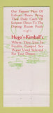 Matchbook Cover - Hugo's Kimball's Cohasset Harbor MA restaurant 30 Strike