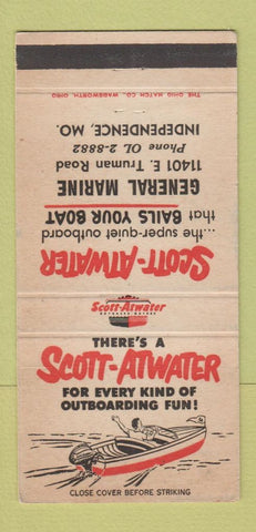 Matchbook Cover - Scott Atwater Boat Motors Independence MO WEAR 30 Strike
