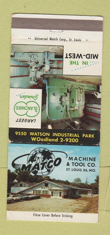 Matchbook Cover - Matco Machine Tool St Louis MO 30 Strike