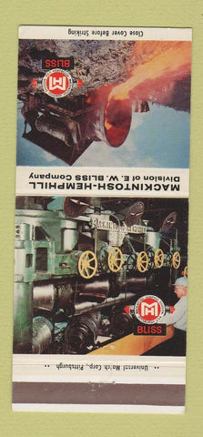 Matchbook Cover - Mackintosh Hemphill W Bliss Pittsburgh PA alloy  30 Strike