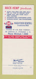 Matchbook Cover - Mackintosh Hemphill W Bliss Pittsburgh PA alloy  30 Strike