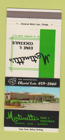 Matchbook Cover - Martinetti's Restaurant Crystal Lake IL 30 Strike