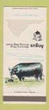 Matchbook Cover - Angus Beef VA Breed Charlottesville VA 30 Strike
