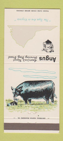 Matchbook Cover - Angus Beef VA Breed Charlottesville VA 30 Strike