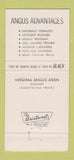 Matchbook Cover - Angus Beef VA Breed Charlottesville VA 30 Strike