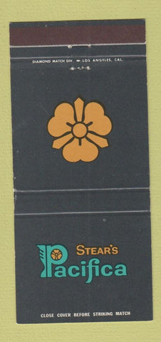 Matchbook Cover - Stear's Pacifica Beverly Hills CA 30 Strike