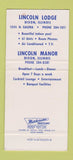 Matchbook Cover - Lincoln Lodge Dixon IL 30 Strike