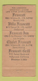 Matchbook Cover - Frascati Belgian Beverly Hills Hollywood Los Angeles 30 Strike