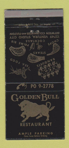 Matchbook Cover - Golden Bull Restaurant Studio City CA WEAR 30 Strike