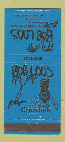 Matchbook Cover - Bob Loo's Chinese Polynesian Salem NH Tiki 30 Strike