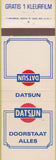 Matchbook Cover - Datsun Doorstaat Alles BLANK Gratis 1 Kleurfilm