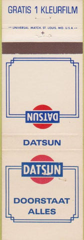 Matchbook Cover - Datsun Doorstaat Alles BLANK Gratis 1 Kleurfilm