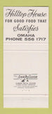 Matchbook Cover - The Red Rooster Omaha NE restaurant Hilltop House 30 Strike