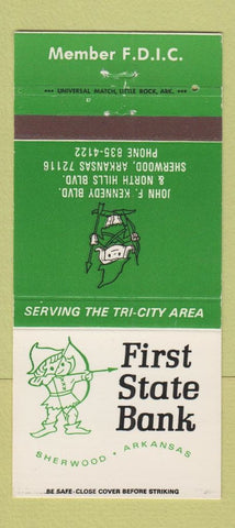 Matchbook Cover - First State Bank Sherwood AR 30 Strike