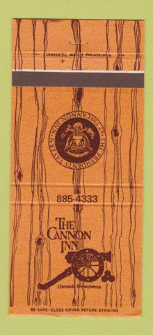 Matchbook Cover - The Cannon Inn Glenside PA Presidents Tavern 30 Strike