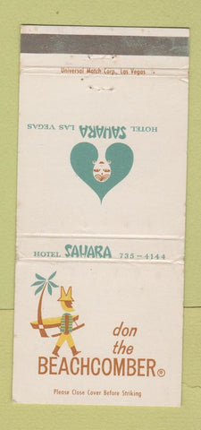 Matchbook Cover - Don the Beachcomber Sahara Casino Las Vegas NV 30 Strike