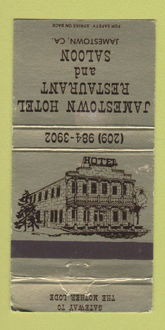 Matchbook Cover - Jamestown Hotel Restaurant Jamestown CA 30 Strike