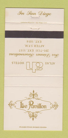 Matchbook Cover - Le Pavillon San Diego CA Atlas Hotels 30 Strike