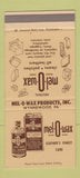 Matchbook Cover - Mel O Wax Leather Care Polish Wynnewood PA SAMPLE 30 Strike