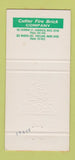 Matchbook Cover - Cutter Fire Brick Cambridge MA Portland ME Christmas 30 Strike