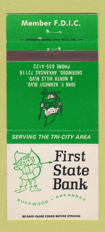 Matchbook Cover - First State Bank Sherwood AR 30 Strike