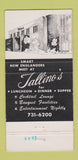 Matchbook Cover - Tallino's Chestnut Hill MA Restaurant 30 Strike
