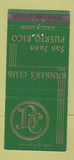 Matchbook Cover - Banker's Club San Juan Puerto Rico 30 Strike
