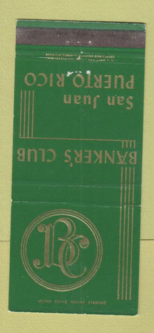 Matchbook Cover - Banker's Club San Juan Puerto Rico 30 Strike