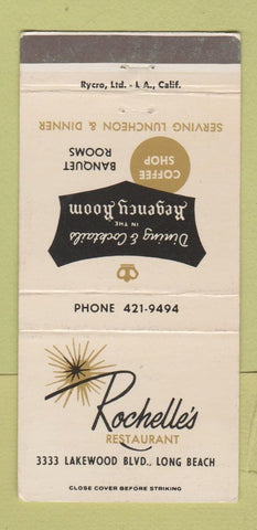 Matchbook Cover - Rochelle's Restaurant Long Beach CA WEAR 30 Strike
