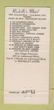 Matchbook Cover - Rochelle's Restaurant Long Beach CA WEAR 30 Strike