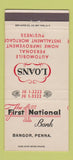 Matchbook Cover - First National Bank Bangor PA MISCUT 30 Strike