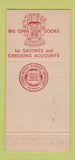 Matchbook Cover - First National Bank Bangor PA MISCUT 30 Strike
