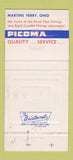 Matchbook Cover - Picoma Pipe Coupling Martins Ferry OH 30 Strike